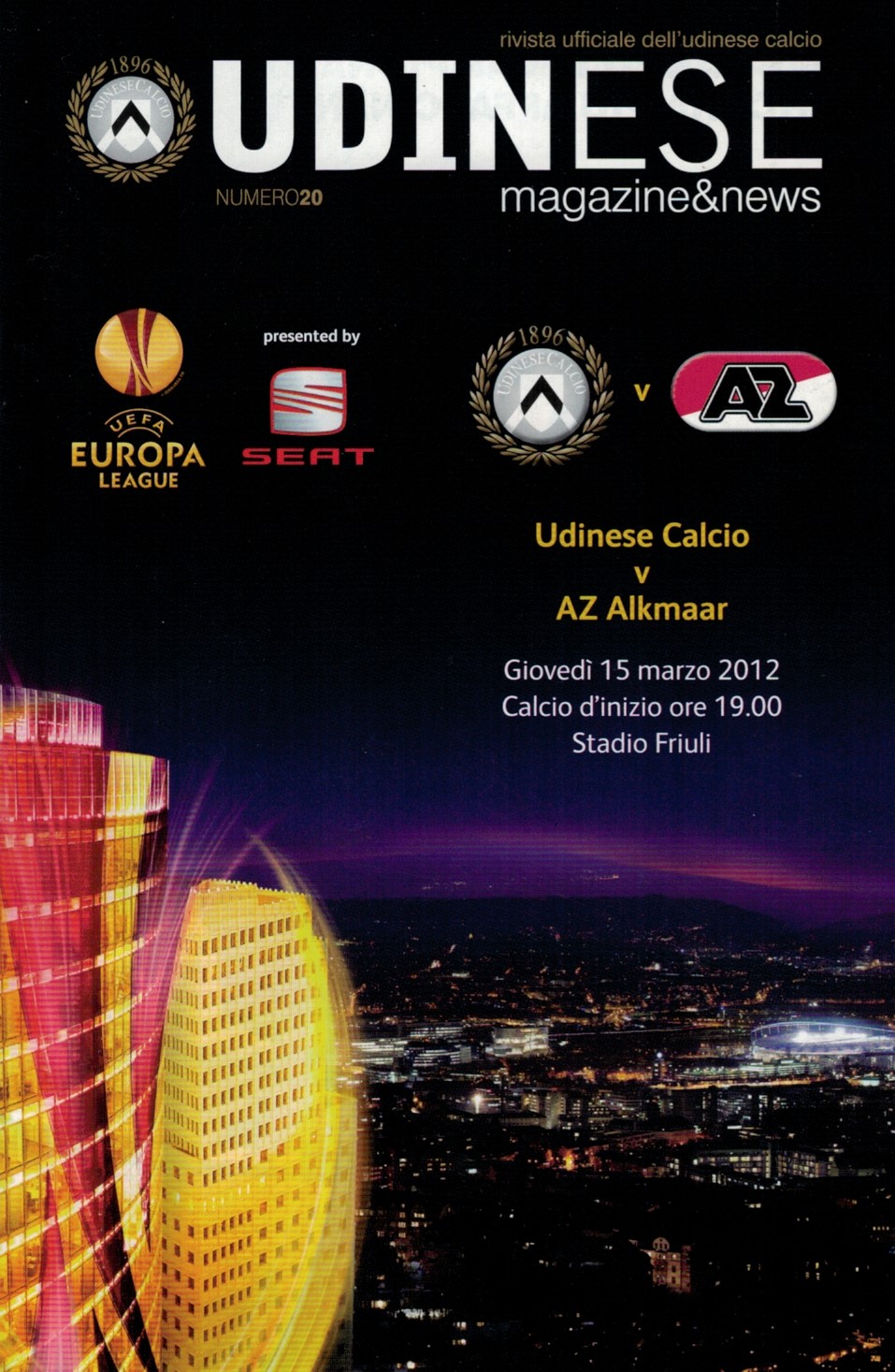 AZ Programma 15-maa-2012 Udinese uit